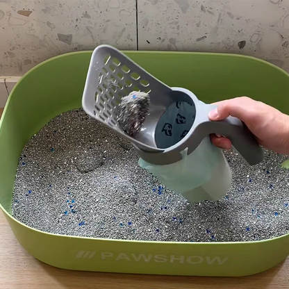 2-in-1 Cat Litter Scoop with Built-In Trash Bin - Mess-Free Cleaning