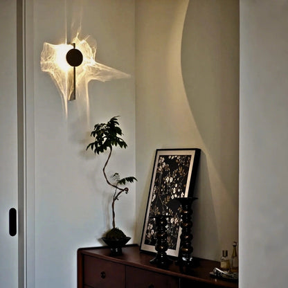 Golden Ripple Wall Light | Designer Wave Pattern Ambient Lamp