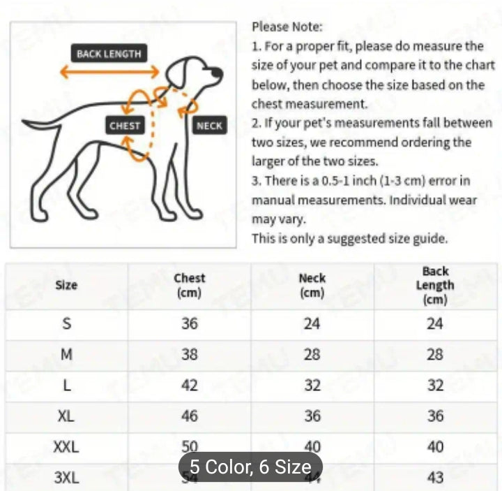 Pet waterproof puffer jacket