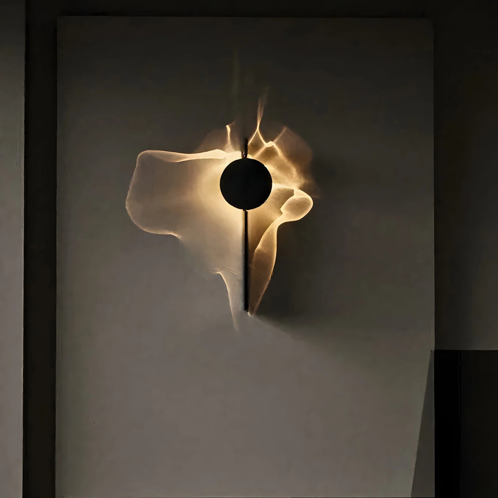 Golden Ripple Wall Light | Designer Wave Pattern Ambient Lamp