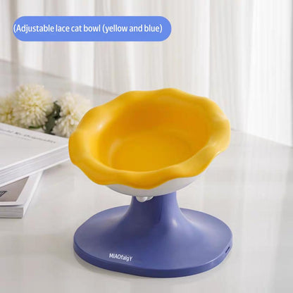 Adjustable Pet cute bouquet style Cat anti spill Bowl - Cutier Store