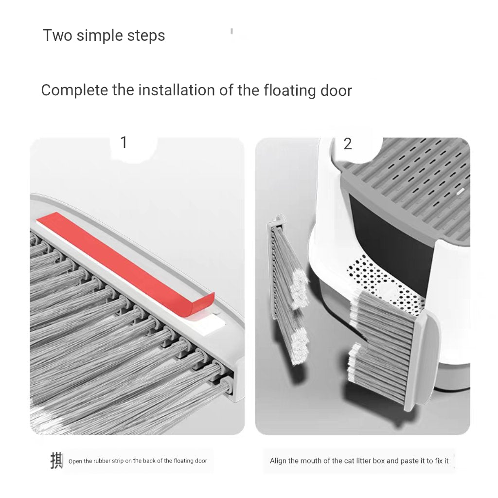 Cat Self Grooming Brush – Door-Mounted Pet Fur Remover for Litter Box & Doorways