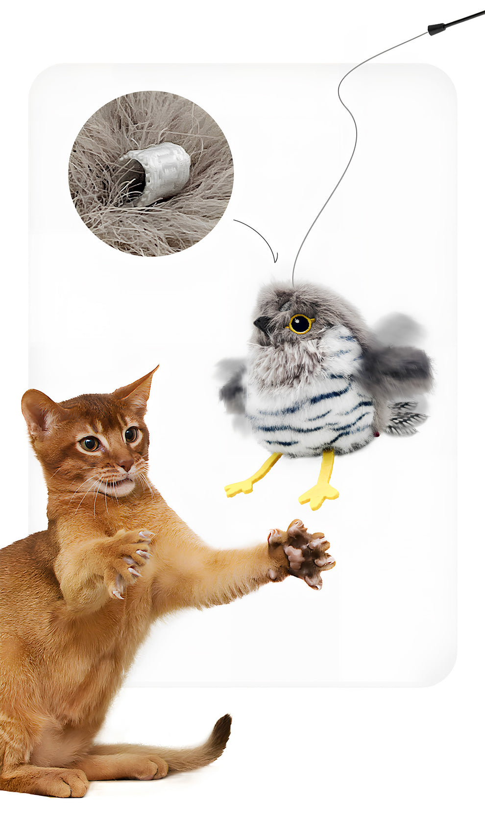 Flapping Bird Cat Toy | Realistic Flying Toy for Cats