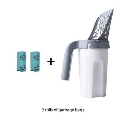 2-in-1 Cat Litter Scoop with Built-In Trash Bin - Mess-Free Cleaning