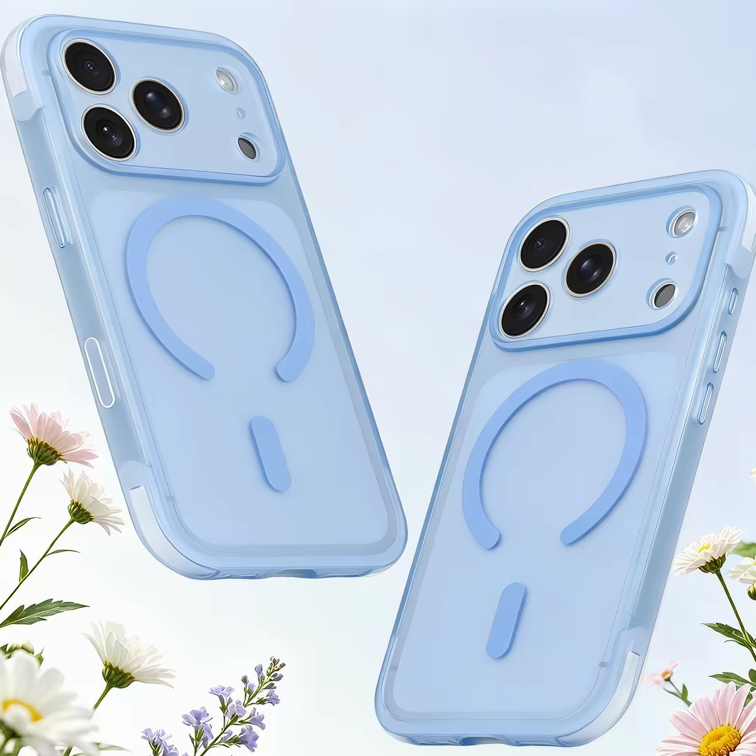 Cute Translucent  Magsafe iPhone 18/17 blue case
