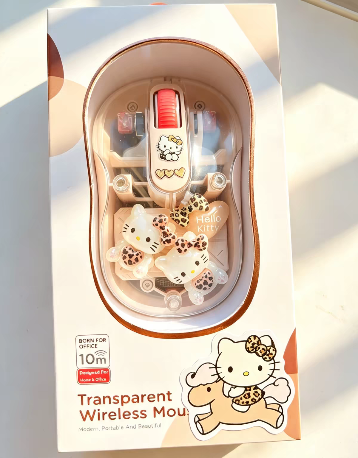 Cute Kitty cartoon Transparent Wireless Mouse