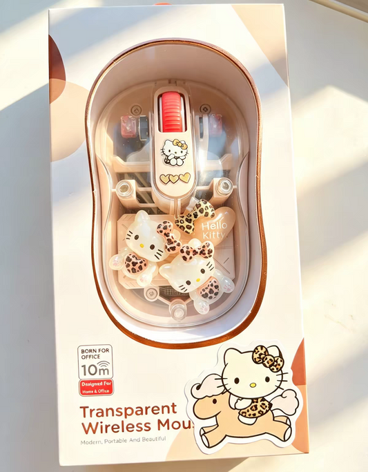 Cute Kitty cartoon Transparent Wireless Mouse