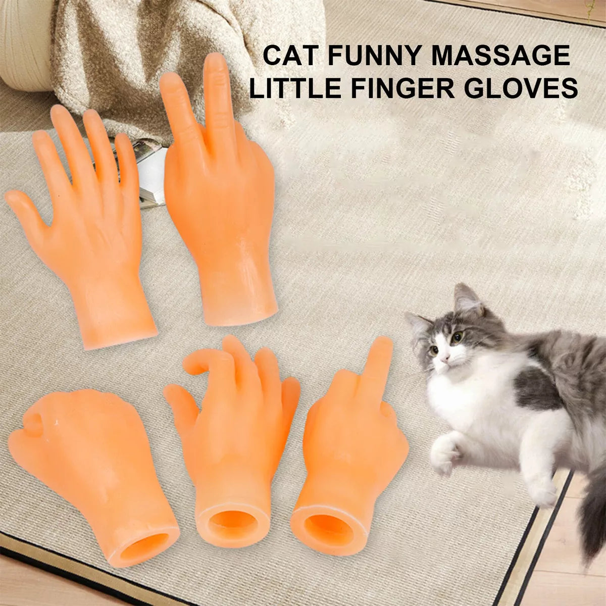 6PCS Cat Little funny Fake Human Hand