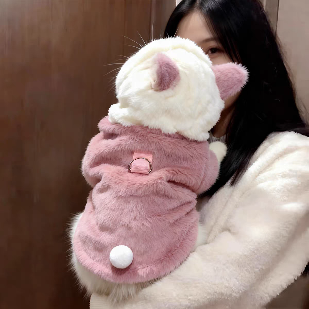 Cozy Winter Pet Hoodie – Thick Fleece Warm Outfit for Cats & Dogs