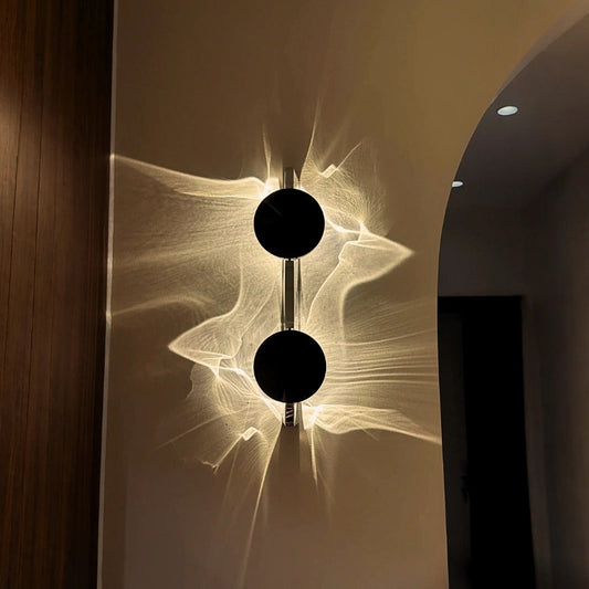 Golden Ripple Wall Light | Designer Wave Pattern Ambient Lamp
