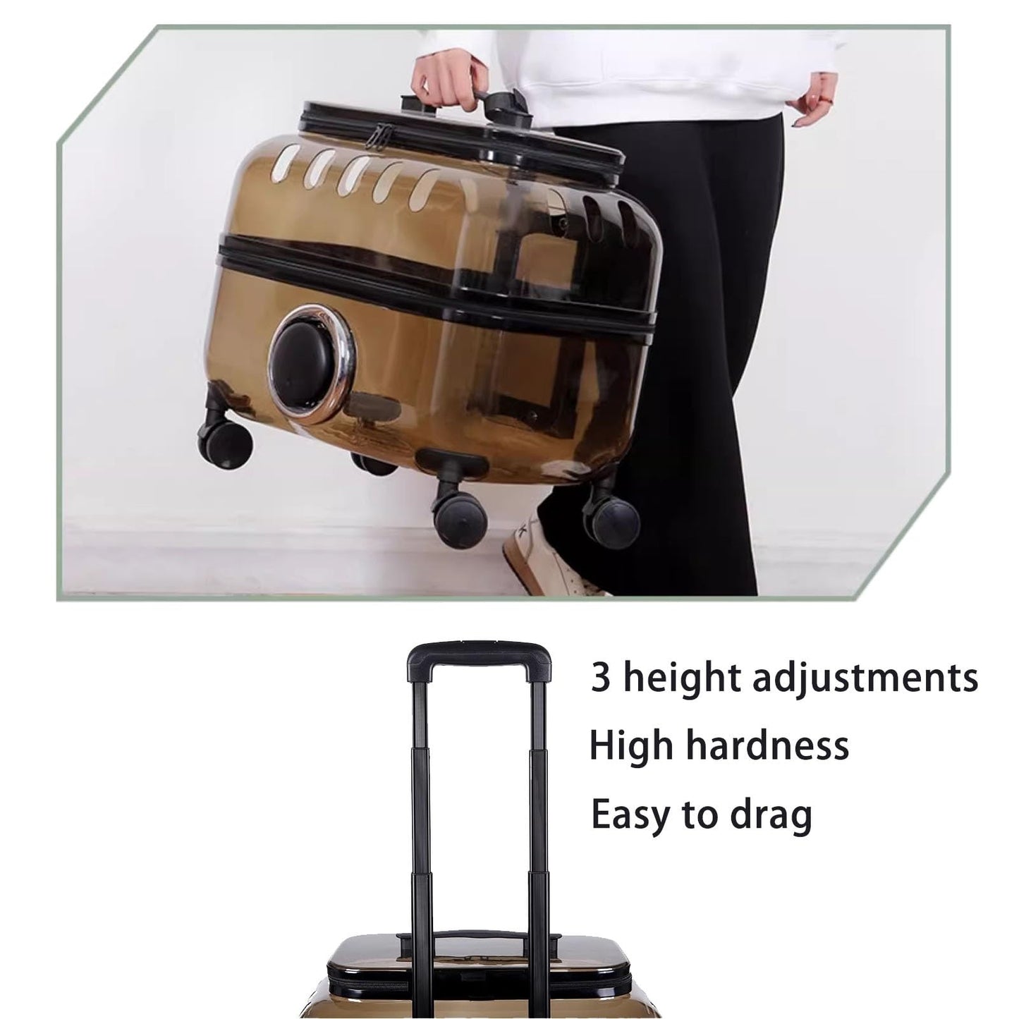 CutierStore® Transparent Pet Travel Trolley