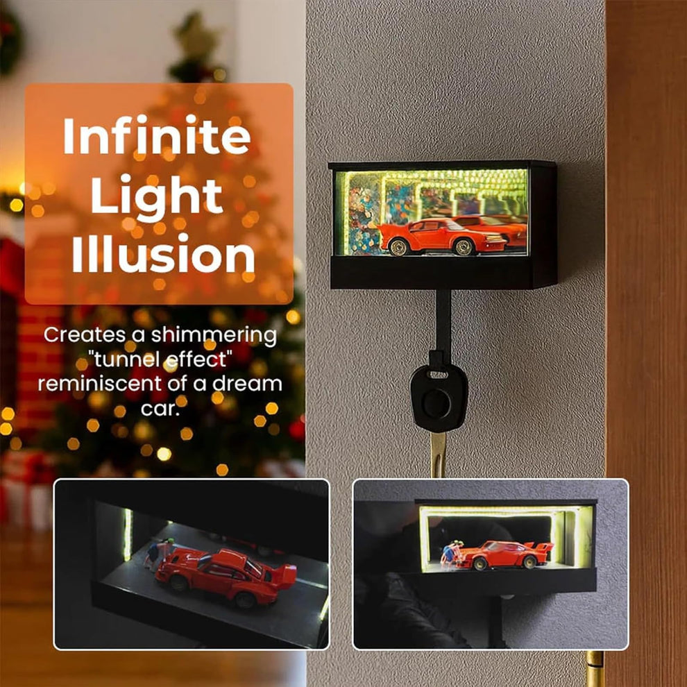Infinity Garage Wall Mount Keychain Holder - LED Car Display Key Organizer