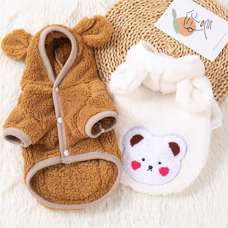 Cozy Winter Pet Hoodie – Thick Fleece Warm Outfit for Cats & Dogs