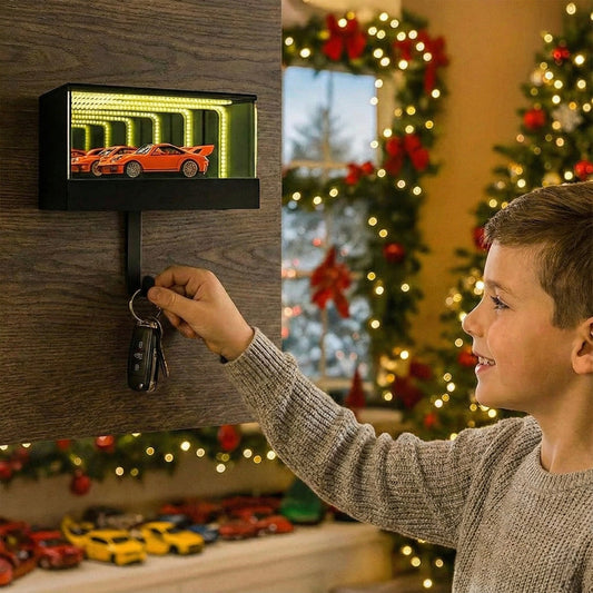 Infinity Garage Wall Mount Keychain Holder - LED Car Display Key Organizer