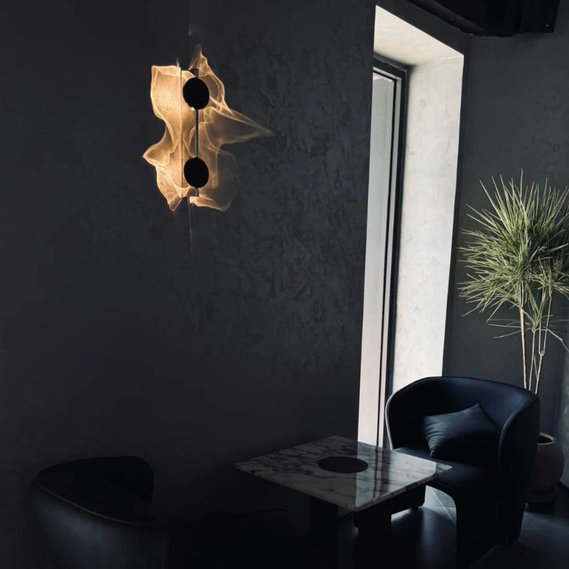 Golden Ripple Wall Light | Designer Wave Pattern Ambient Lamp