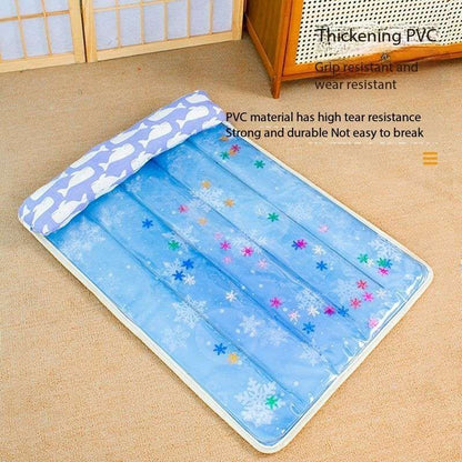 Dual-Sided Pet Cooling Bed – Cold Water Mat & Summer Rattan Pad - Cutier Store