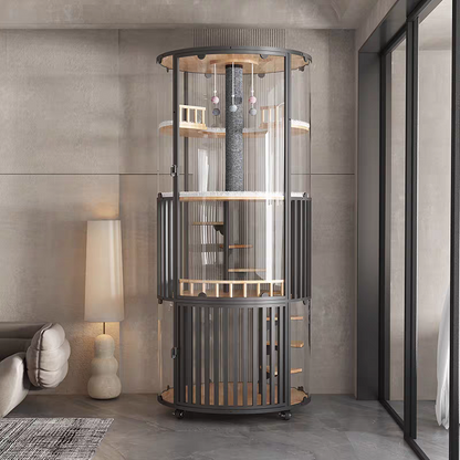 Luxury Glass Cat Villa | 360° Cat House for Modern Homes with free shipping