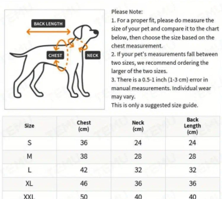 Pet waterproof puffer jacket