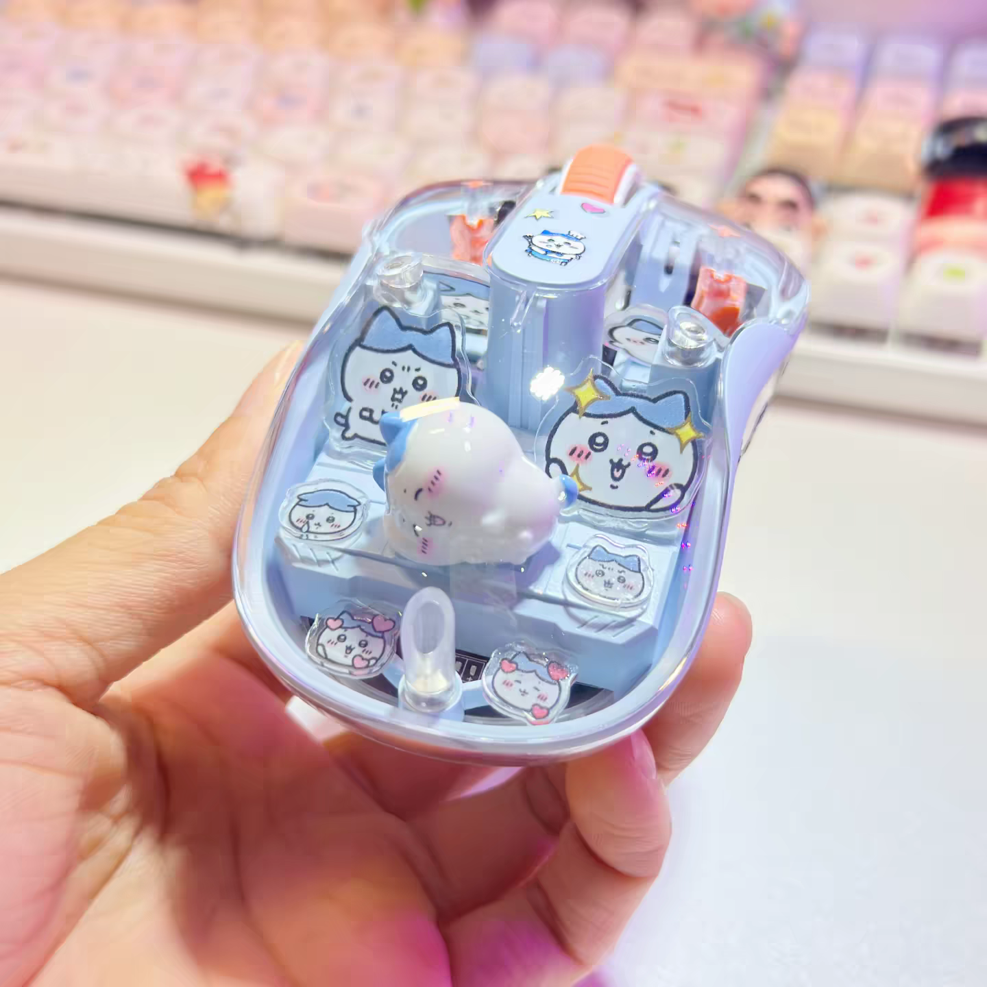 Cute Transparent Wireless Mouse – Quiet & Light-Up Design