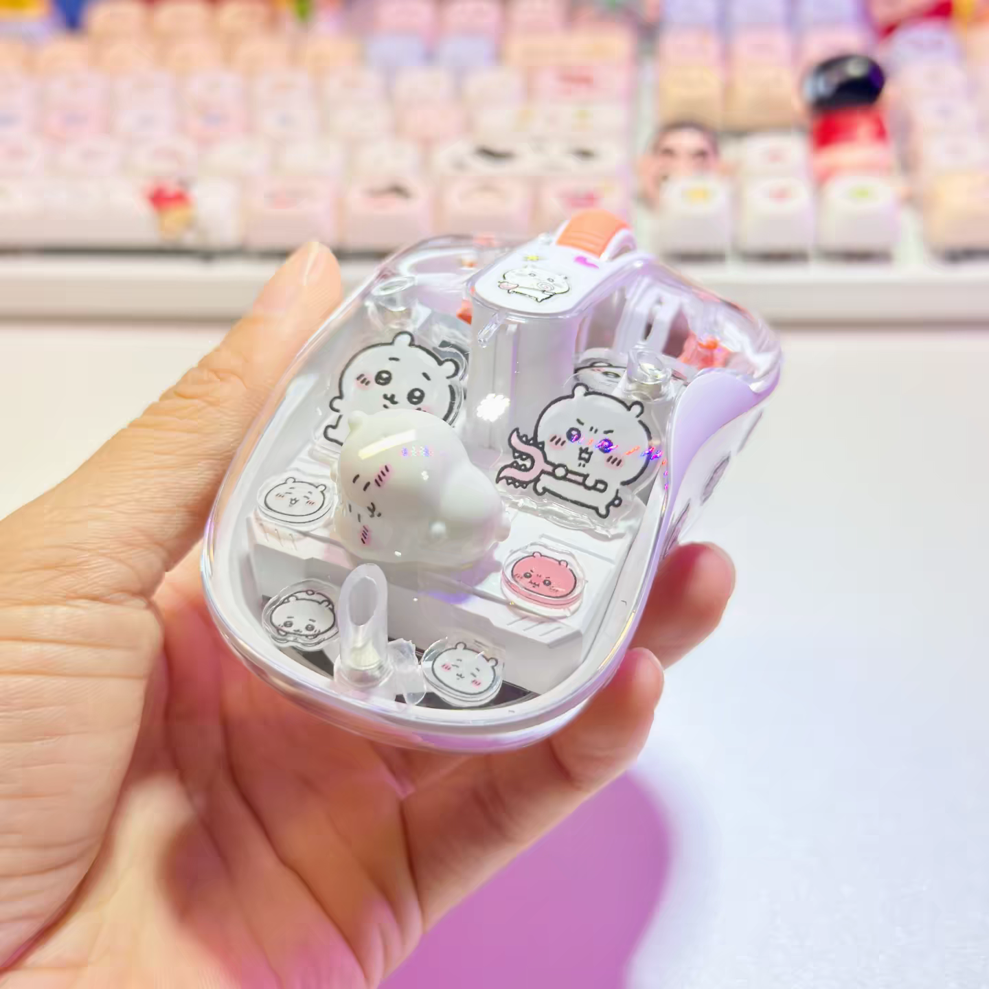 Cute Transparent Wireless Mouse – Quiet & Light-Up Design