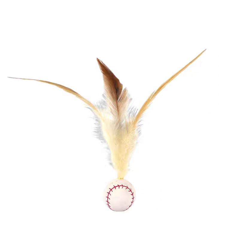 Cat bouncy feather elastic ball