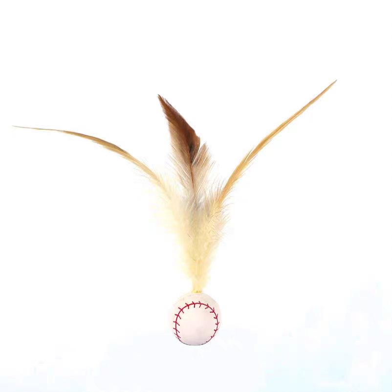 Cat bouncy feather elastic ball