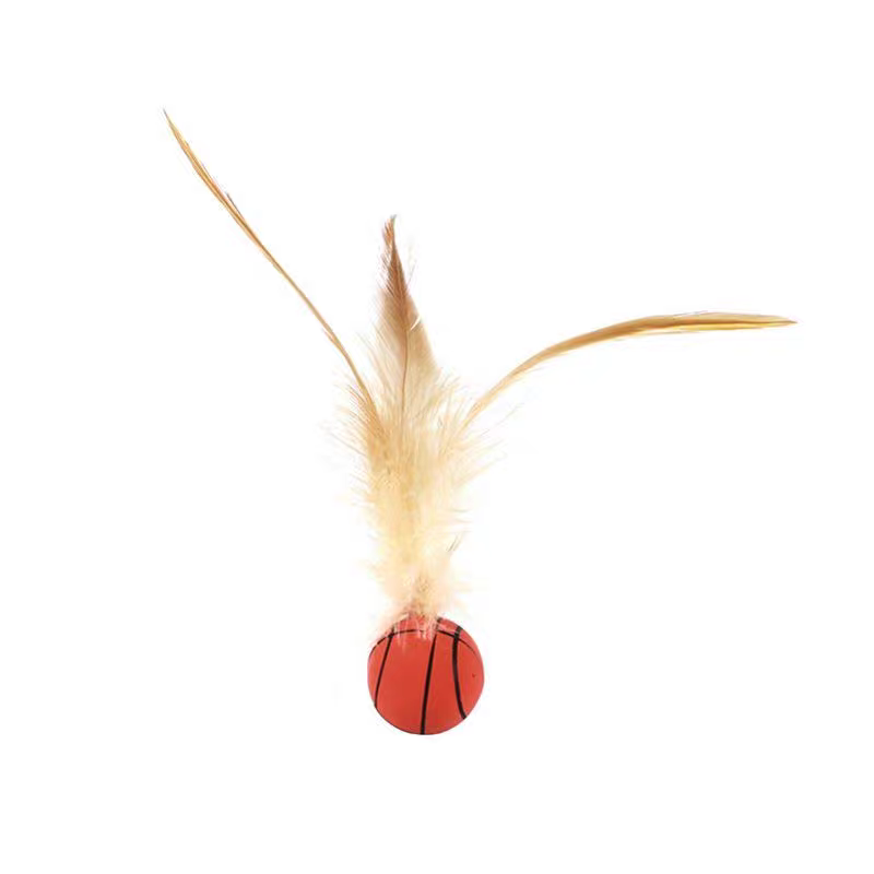 Cat bouncy feather elastic ball